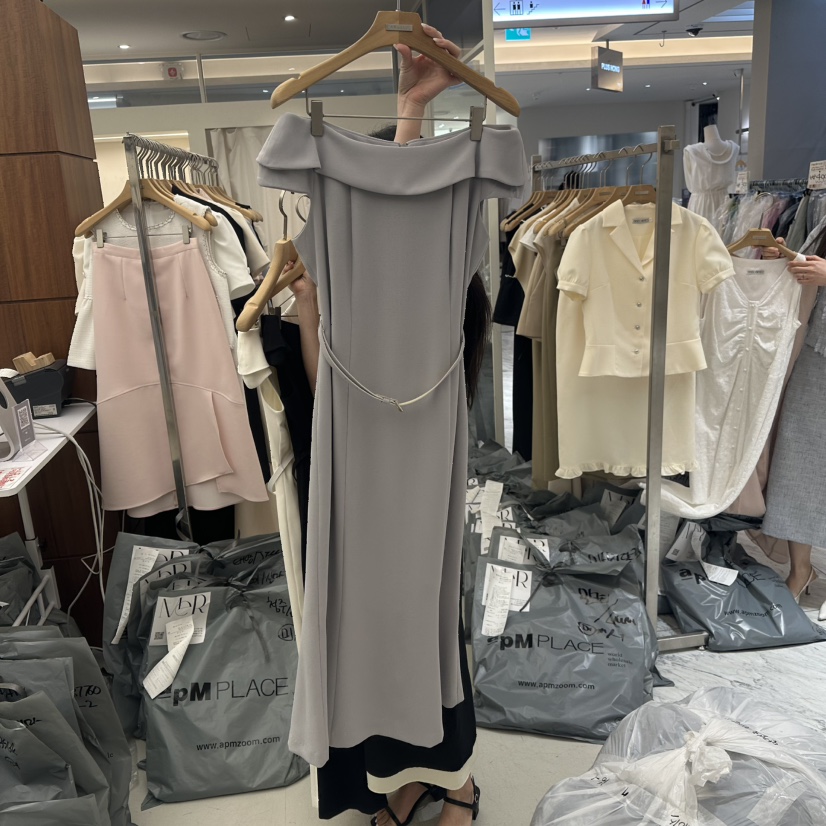 MER東大門㊣代購女士新品人氣時尚熱賣25春夏推薦連衣裙含腰帶MER/ANGELO BIANCO連衣裙圖色2