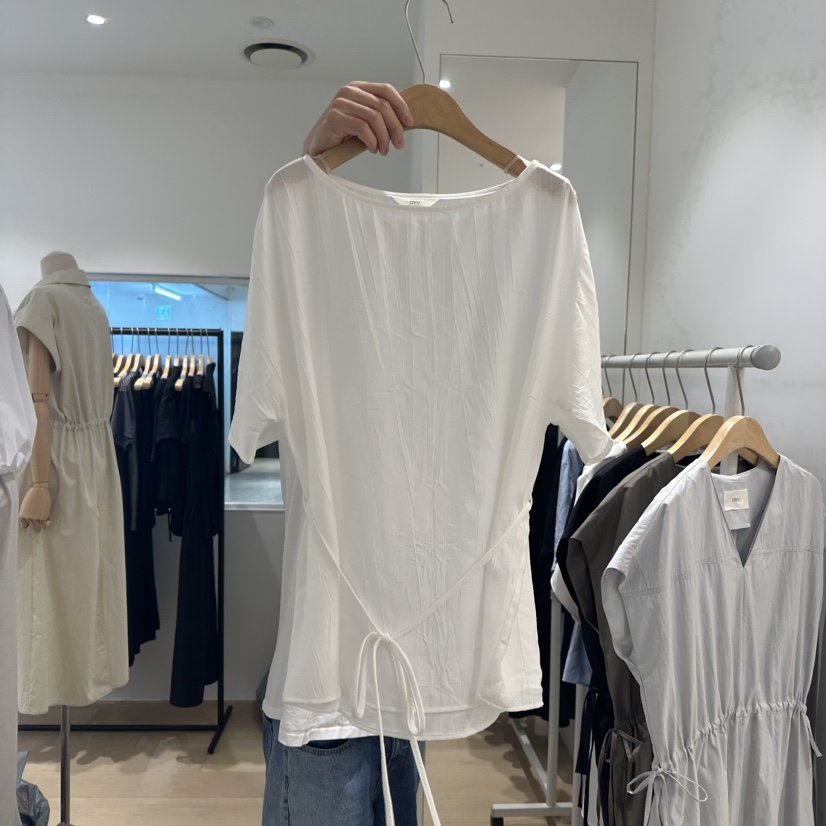 OVU東大門㊣實拍女裝新款時尚真品熱賣職業襯衫蕾絲衫含腰繩OVU襯衫/蕾絲衫