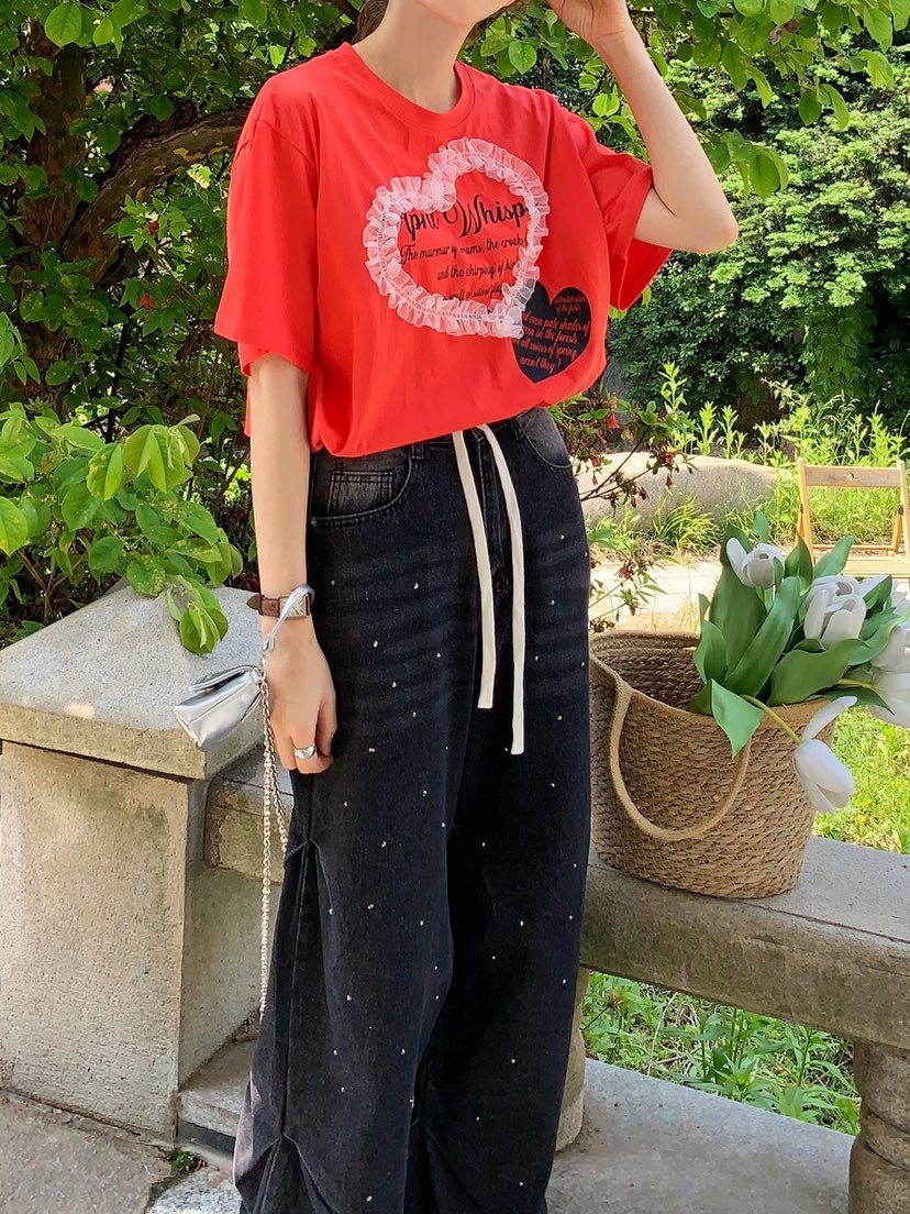 ROU.TINE東大門㊣實拍女士新品熱賣休閑時尚職業推薦25春夏T恤ROU.TINET恤