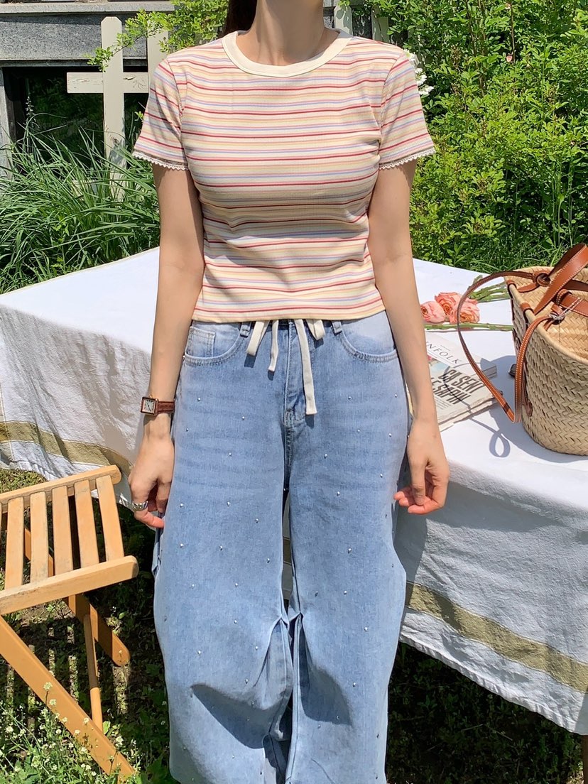 ROU.TINE東大門㊣直郵女裝新款25春夏職業熱賣真品休閑T恤ROU.TINET恤