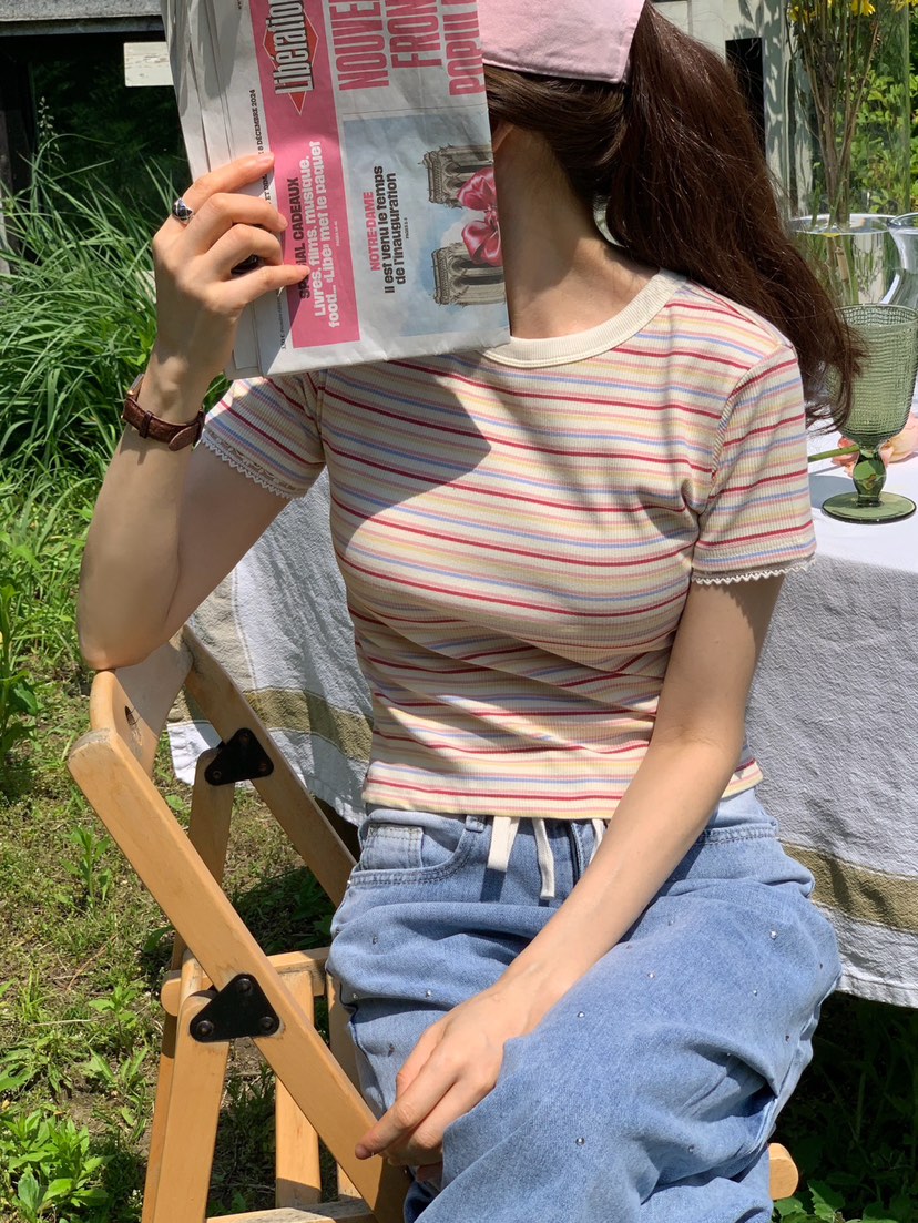 ROU.TINE東大門㊣直郵女裝新款25春夏職業熱賣真品休閑T恤ROU.TINET恤