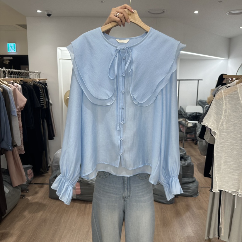 LEWIN韓國代購㊣女裝新品推薦真品時尚25春夏襯衫蕾絲衫天絲LEWIN襯衫/蕾絲衫圖色2