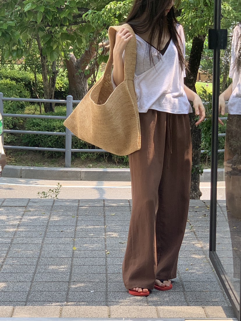 LOGARDEN韓國直郵㊣女士新款職業熱賣休閑真品T恤兩面可穿亞麻LO GARDENT恤