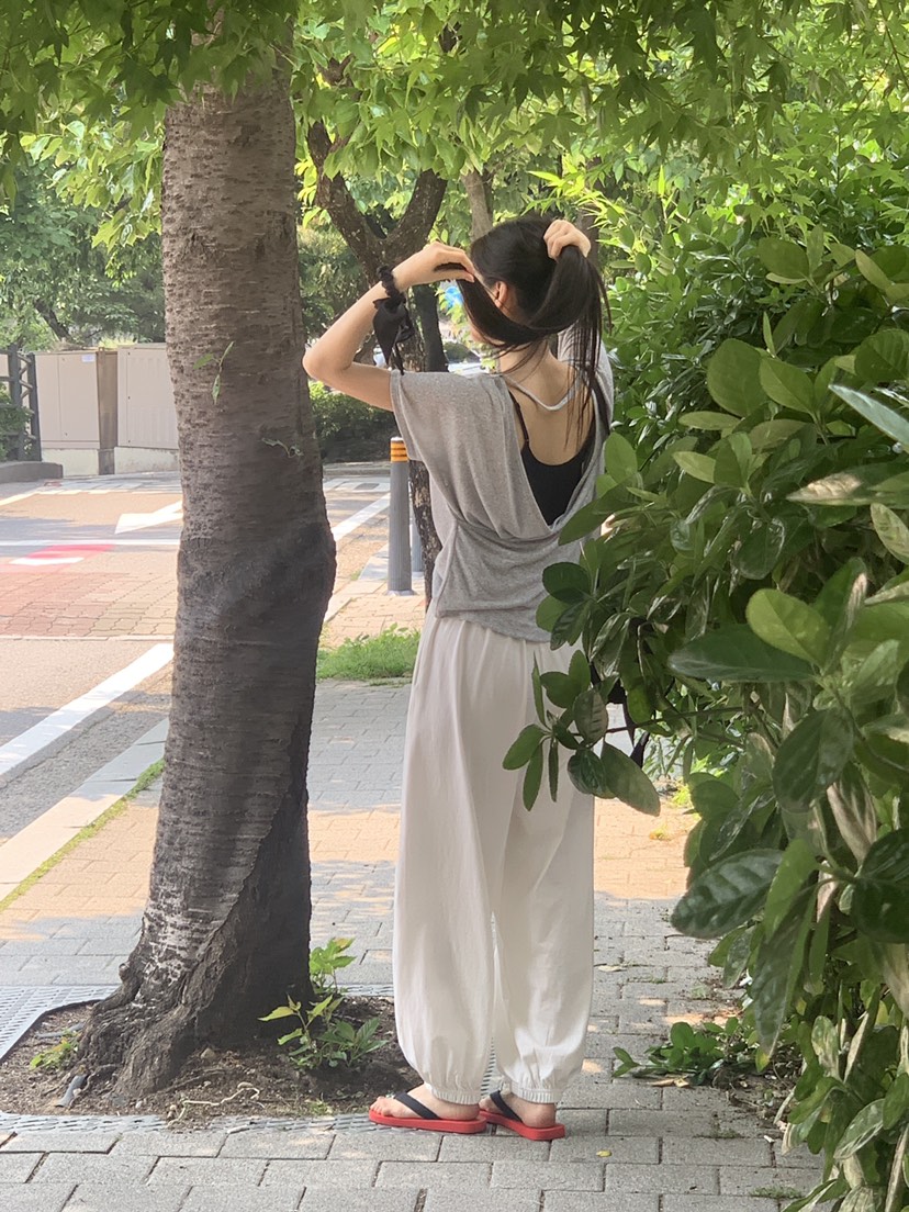 LOGARDEN韓國直郵㊣女士新款職業熱賣休閑真品T恤兩面可穿亞麻LO GARDENT恤