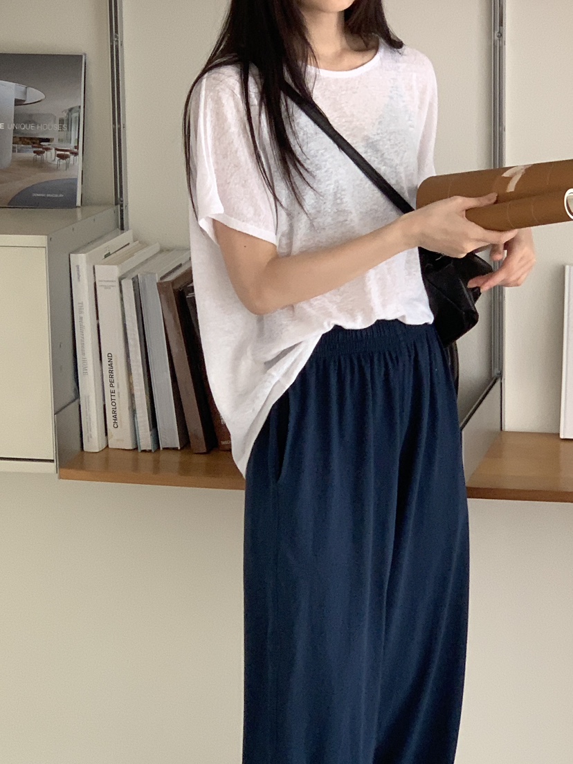 LOGARDEN韓國直郵㊣女士新款職業熱賣休閑真品T恤兩面可穿亞麻LO GARDENT恤圖色2