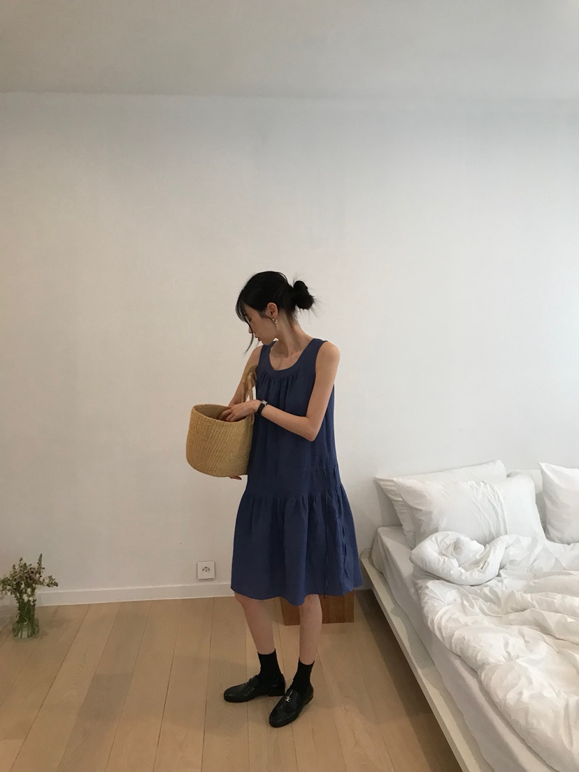 ME MO韓國代購㊣女士新品休閑熱賣25春夏推薦職業真品連衣裙ME MO連衣裙