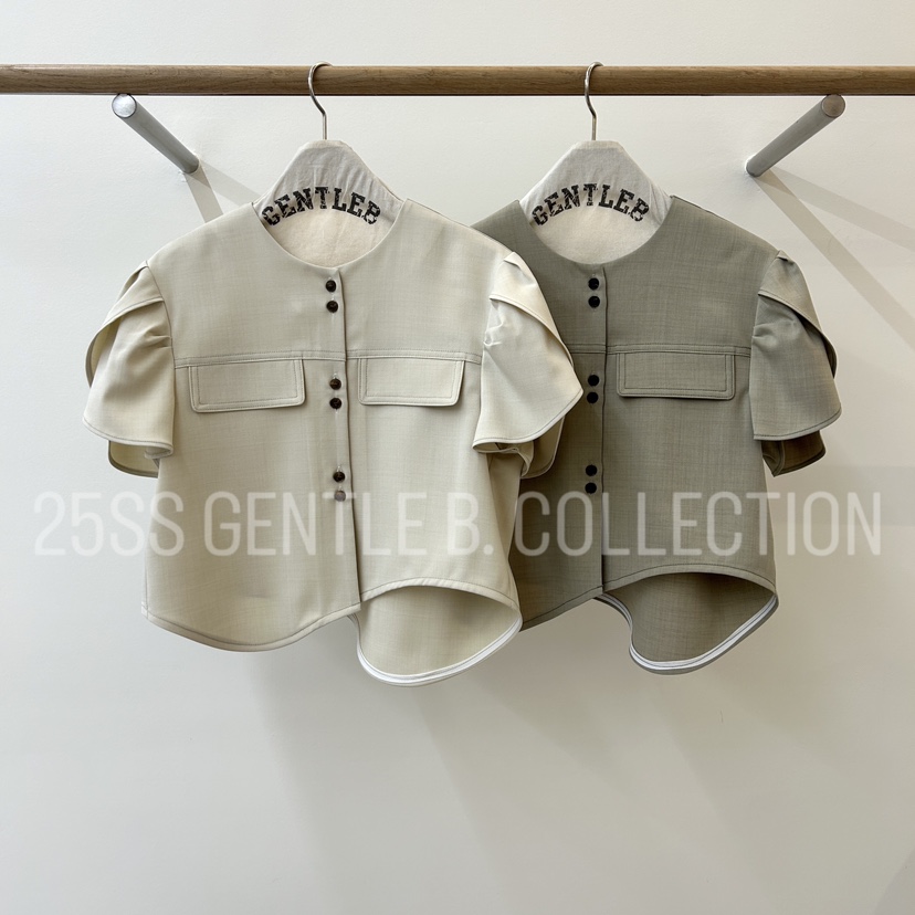 GENTLE B韓國代購㊣女裝新品時尚真品25春夏休閑襯衫蕾絲衫GENTLE B襯衫/蕾絲衫