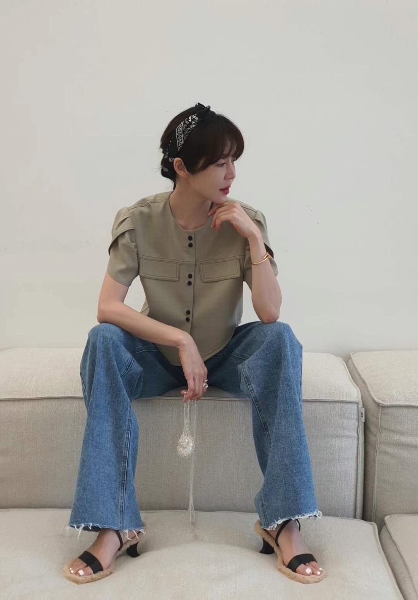 GENTLE B韓國代購㊣女裝新品時尚真品25春夏休閑襯衫蕾絲衫GENTLE B襯衫/蕾絲衫
