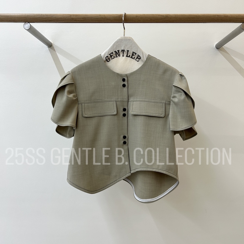 GENTLE B韓國代購㊣女裝新品時尚真品25春夏休閑襯衫蕾絲衫GENTLE B襯衫/蕾絲衫圖色2