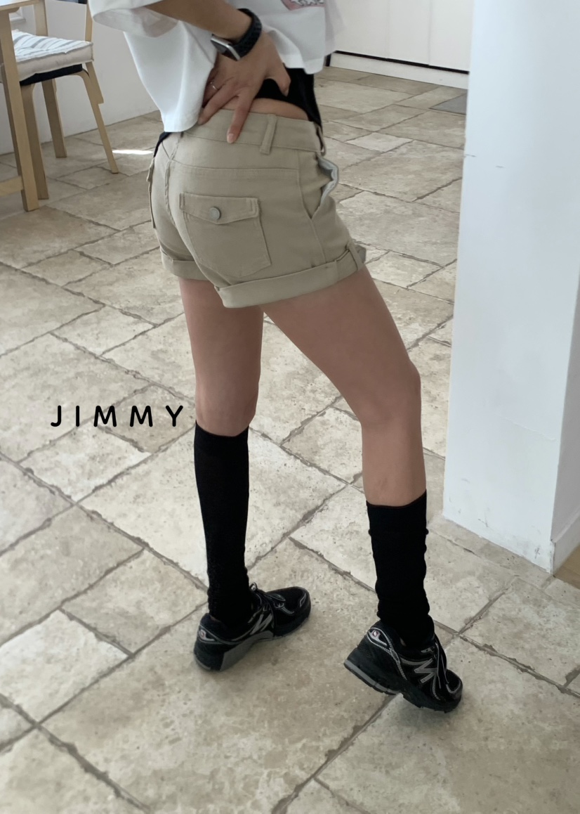 JIMMY韓國直郵㊣女裝新品休閑熱賣25春夏時尚職業人氣短褲棉質JIMMY/REMAKE短褲