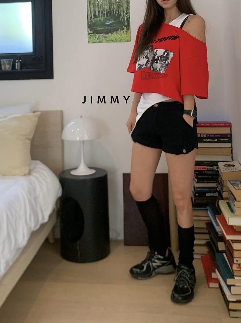 JIMMY韓國直郵㊣女裝新品休閑熱賣25春夏時尚職業人氣短褲棉質JIMMY/REMAKE短褲