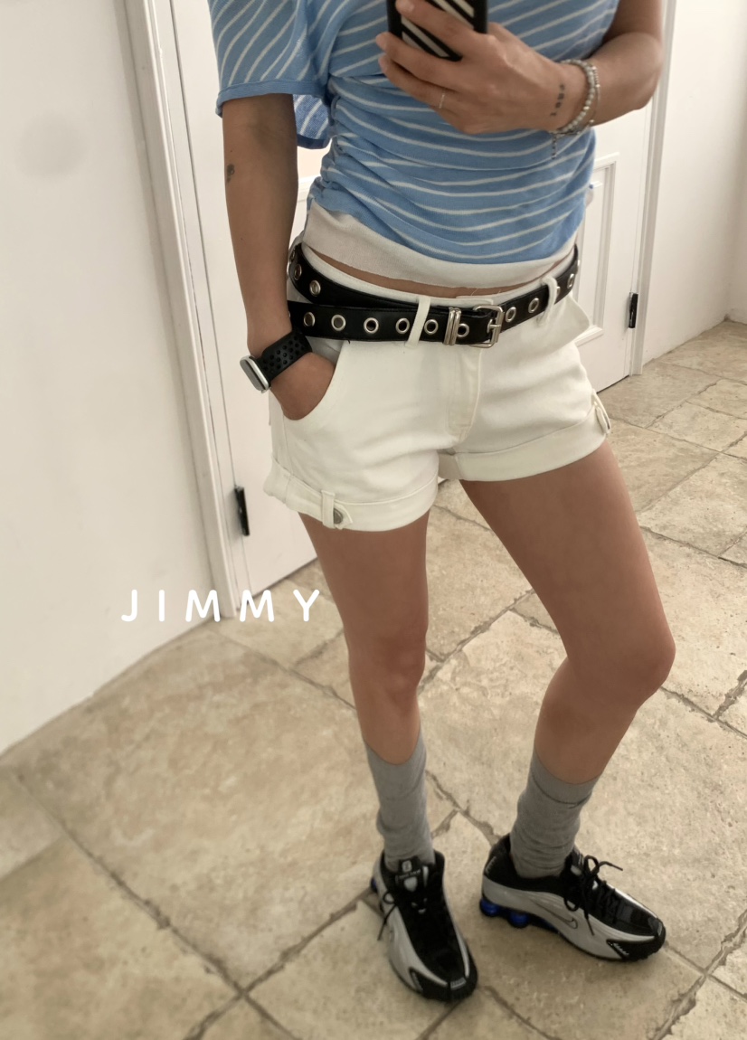 JIMMY韓國直郵㊣女裝新品休閑熱賣25春夏時尚職業人氣短褲棉質JIMMY/REMAKE短褲
