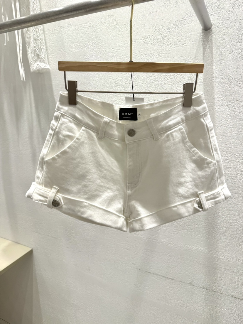 JIMMY韓國直郵㊣女裝新品休閑熱賣25春夏時尚職業人氣短褲棉質JIMMY/REMAKE短褲圖色2