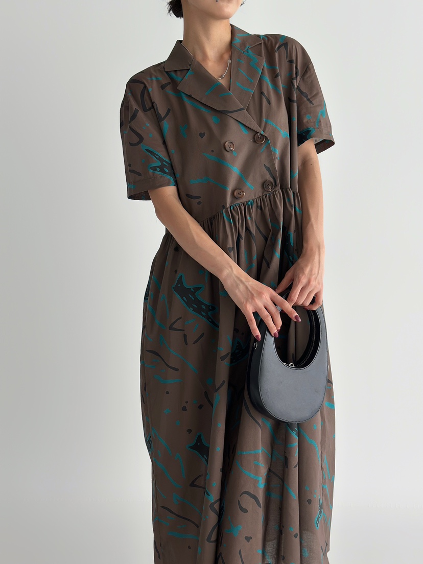 ANGLOG BEIGE東大門㊣實拍女士新品25春夏時尚連衣裙棉質雙層ANGLOG BEIGE連衣裙