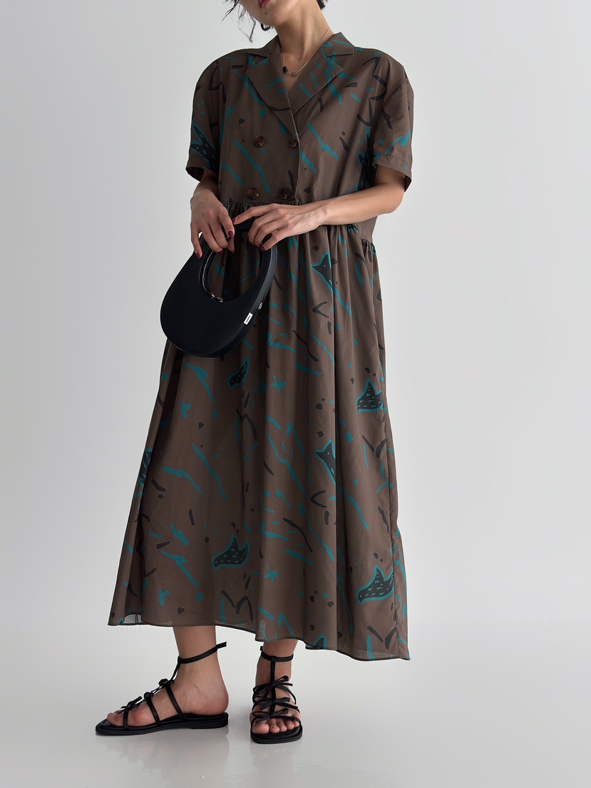 ANGLOG BEIGE東大門㊣實拍女士新品25春夏時尚連衣裙棉質雙層ANGLOG BEIGE連衣裙