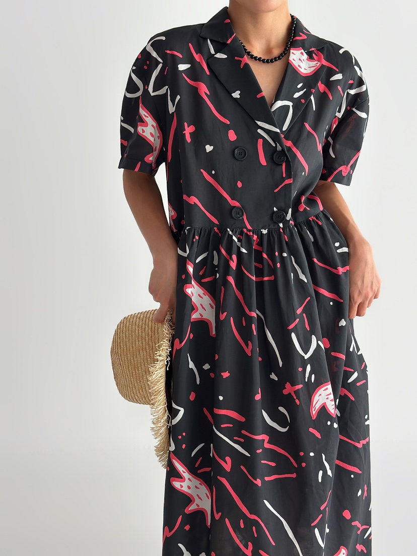 ANGLOG BEIGE東大門㊣實拍女士新品25春夏時尚連衣裙棉質雙層ANGLOG BEIGE連衣裙