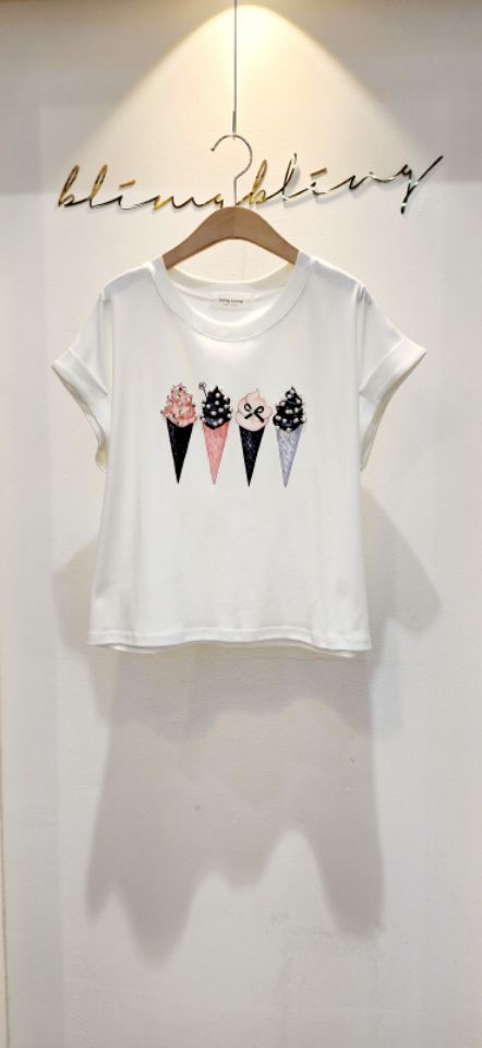 BLING BLING-S韓國直郵㊣女士新品真品時尚推薦25春夏T恤BLING BLING-ST恤圖色2