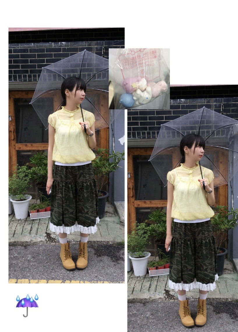 I I東大門㊣直郵女士新品25春夏職業半身裙中短裙迷彩蕾絲ITSSONG半身裙/中短裙