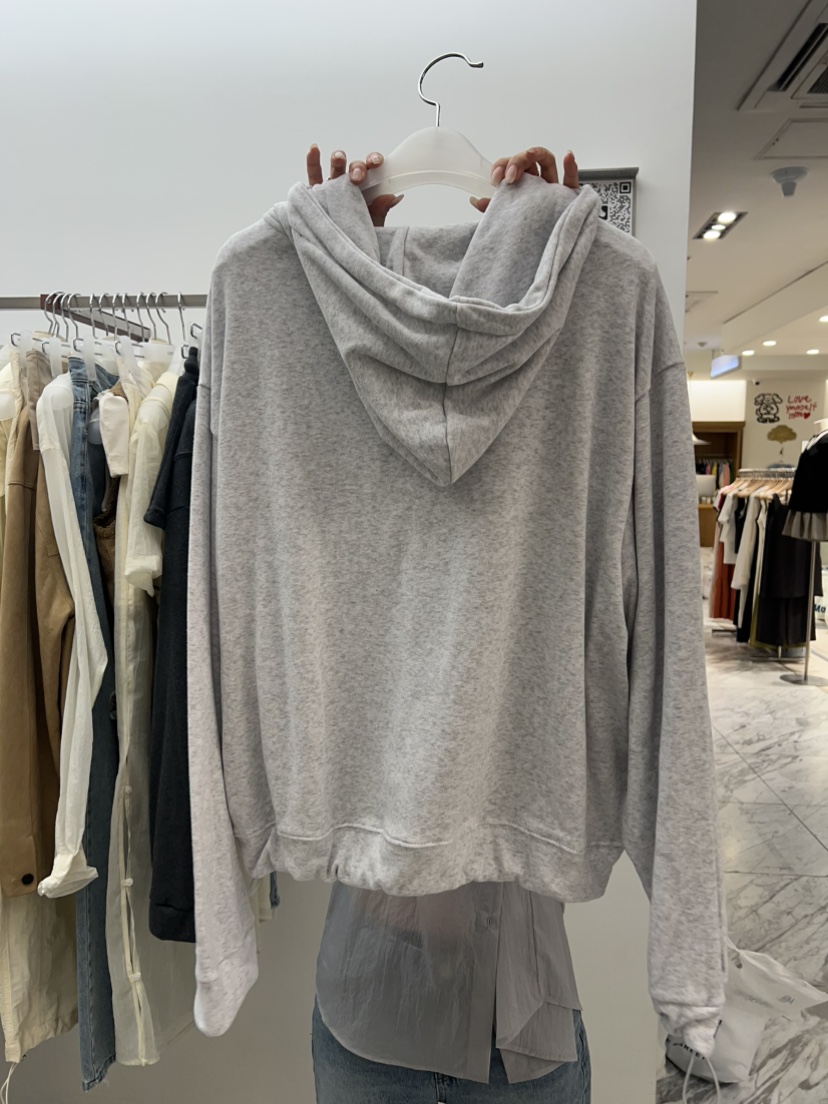 LONDON FLAT韓國代購㊣女士新品人氣休閑夾克毛圈布拉鏈連帽LONDON FLAT夾克