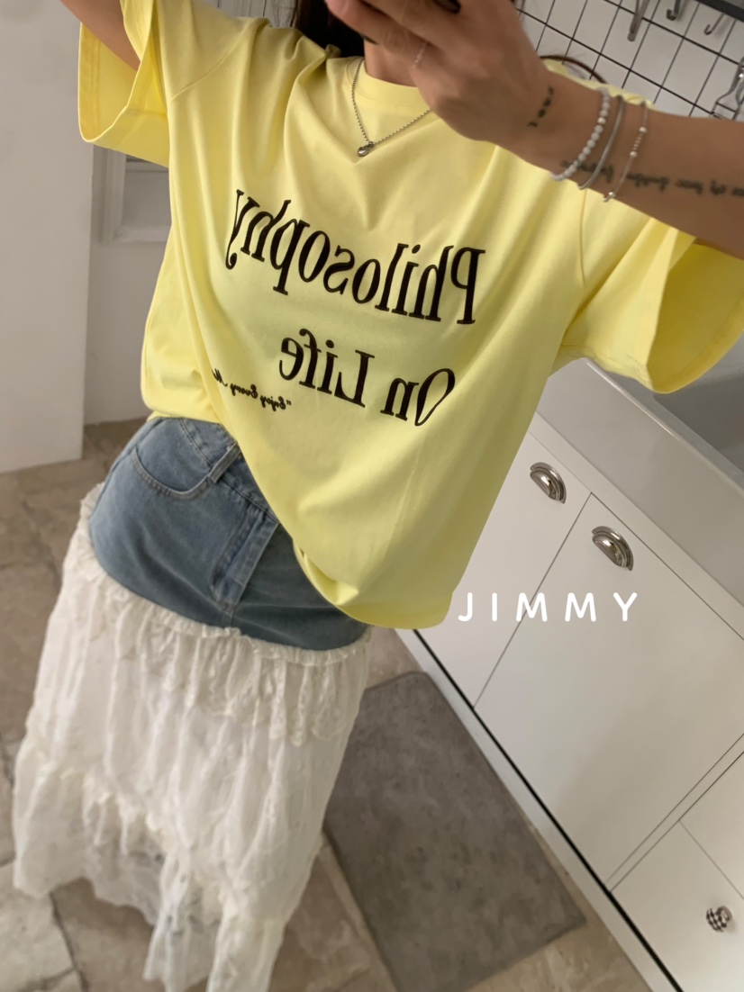 JIMMY東大門㊣直郵女裝新款職業熱賣真品推薦時尚人氣25春夏T恤JIMMY/REMAKET恤