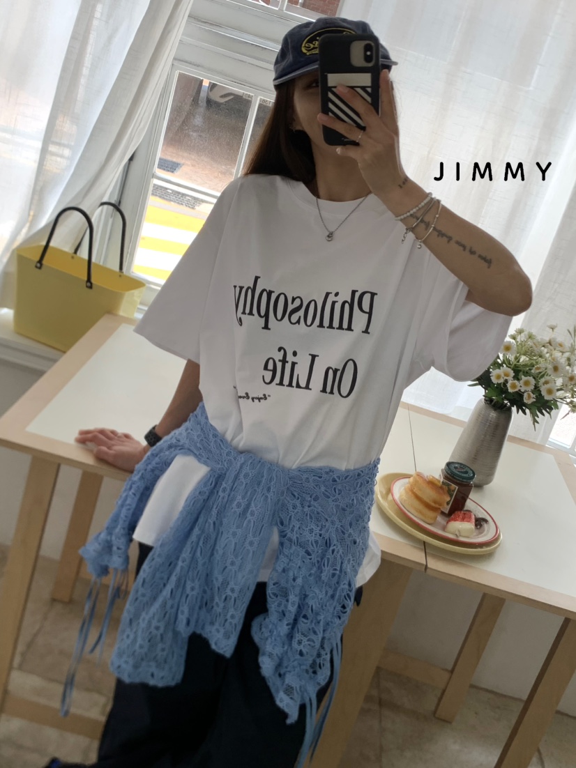 JIMMY東大門㊣直郵女裝新款職業熱賣真品推薦時尚人氣25春夏T恤JIMMY/REMAKET恤