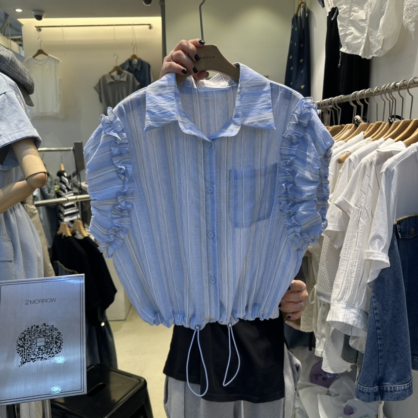 2MORROW東大門㊣實拍女裝新款人氣真品25春夏推薦襯衫蕾絲衫2MORROW襯衫/蕾絲衫圖色2