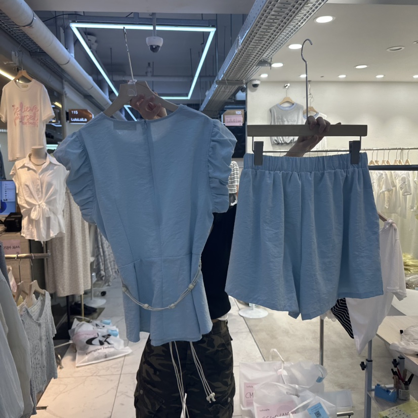 LULULALLA東大門㊣實拍女裝新款25春夏職業熱賣套裝含腰帶套裝LULULALLA套裝