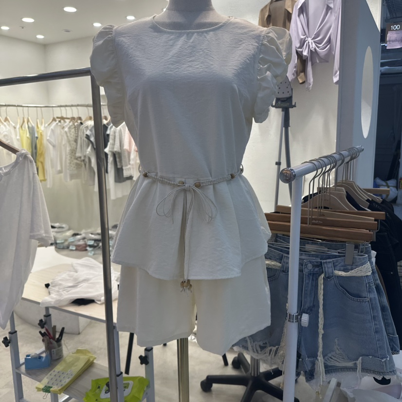 LULULALLA東大門㊣實拍女裝新款25春夏職業熱賣套裝含腰帶套裝LULULALLA套裝
