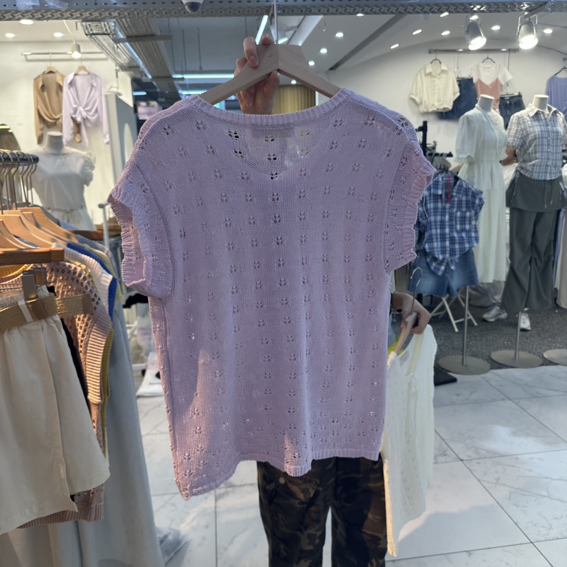 LULULALLA東大門㊣代購女裝新款人氣真品職業時尚25春夏針織衫LULULALLA針織衫