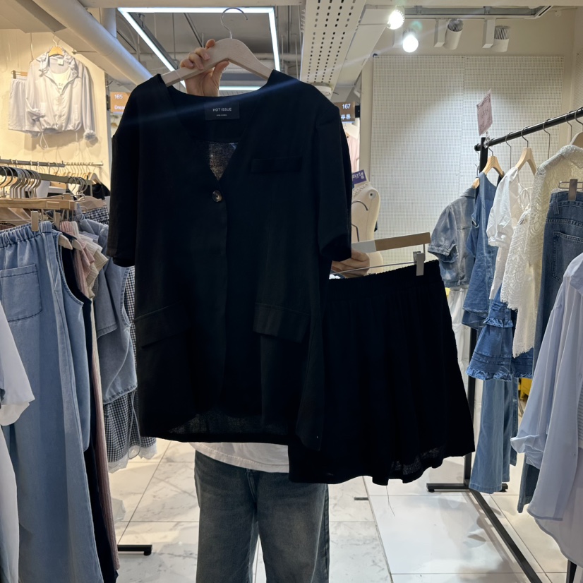 DREAM GIRIS韓國代購㊣女裝新品職業25春夏套裝亞麻布套裝DREAM GIRIS/HOT PLACE套裝圖色3