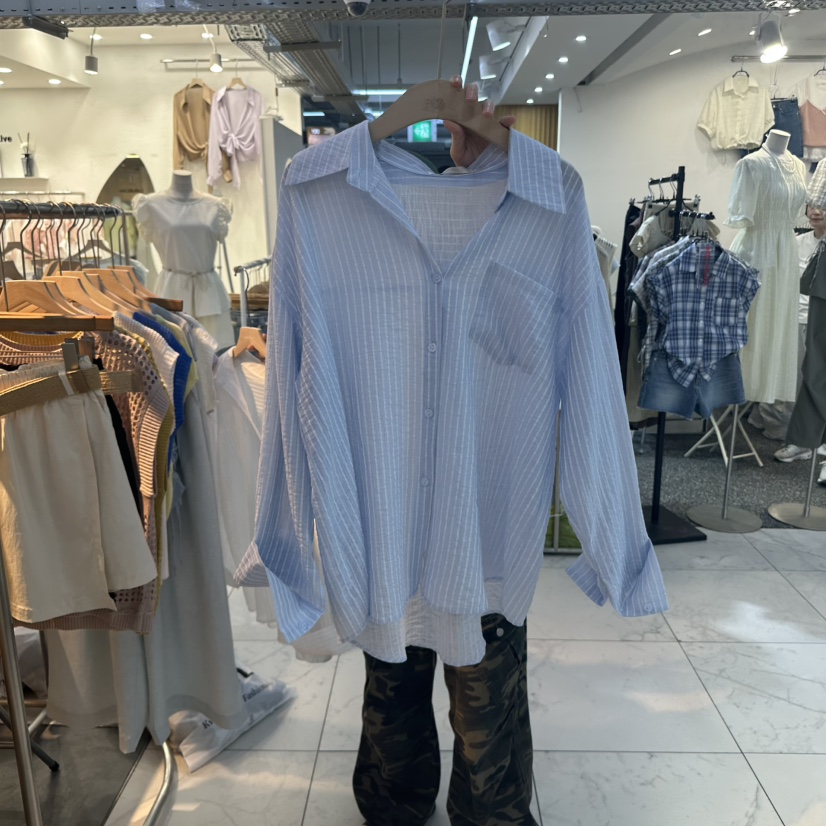 LULULALLA東大門㊣代購女裝新品25春夏職業真品襯衫蕾絲衫口袋LULULALLA襯衫/蕾絲衫圖色2