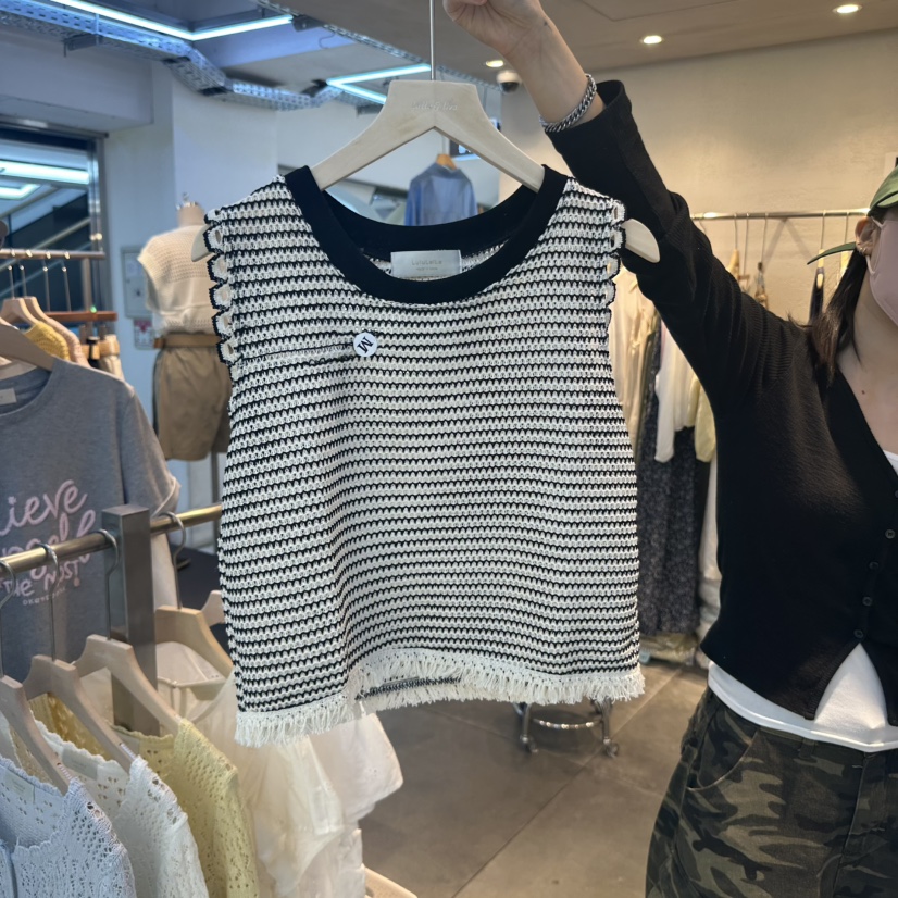 LULULALLA韓國代購㊣女士新品人氣時尚職業25春夏熱賣吊帶背心LULULALLA吊帶/背心