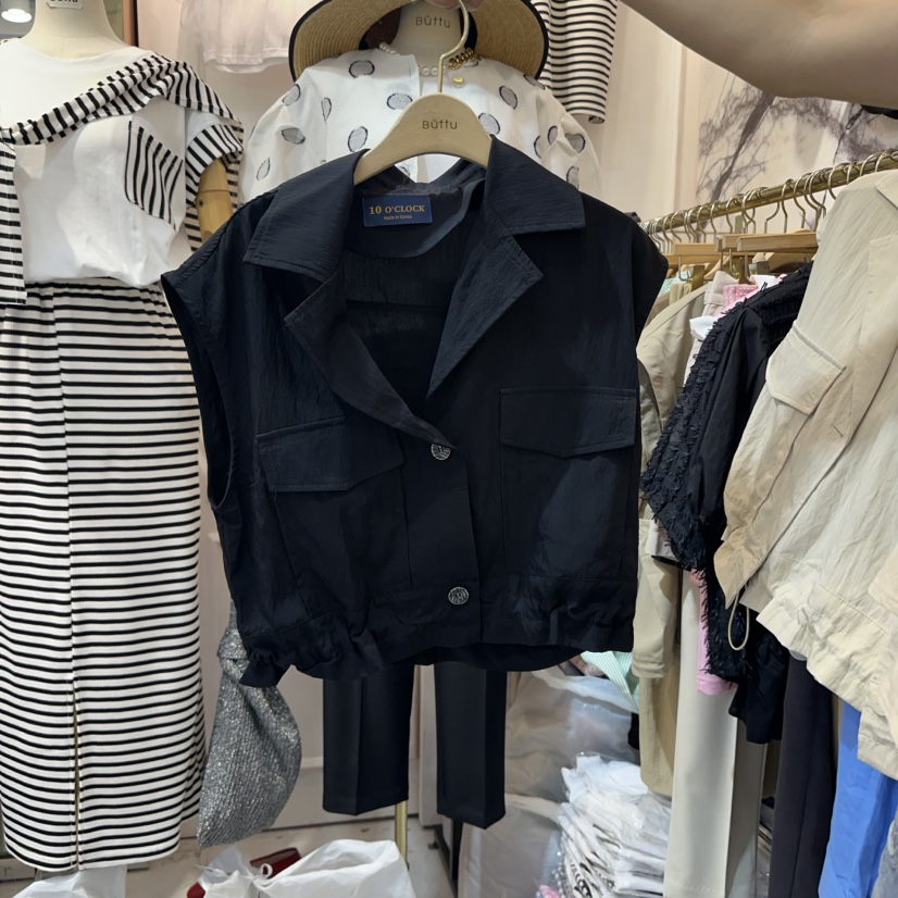BUTTU東大門㊣代購女裝新品熱賣人氣推薦職業25春夏真品馬甲10 O CLOCK/Buttu馬甲圖色2