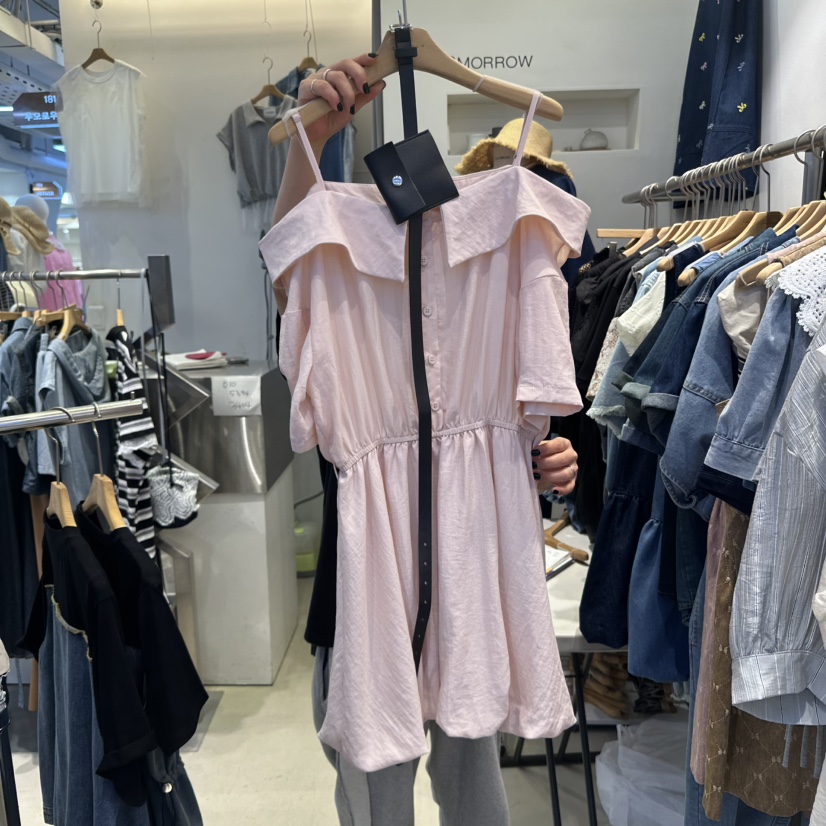 2MORROW東大門㊣實拍女裝新品人氣時尚熱賣職業連衣裙含腰帶2MORROW連衣裙圖色1