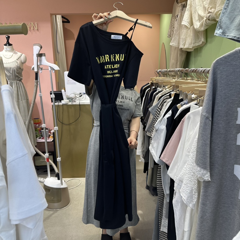 MARILYN韓國代購㊣女士新品25春夏熱賣時尚真品職業休閑連衣裙MARILYN連衣裙圖色2