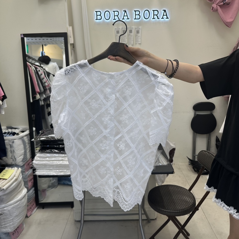 BORA BORA東大門㊣實拍女士新款熱賣休閑25春夏襯衫蕾絲衫BORA BORA襯衫/蕾絲衫