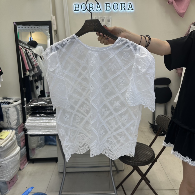 BORA BORA東大門㊣實拍女士新款熱賣休閑25春夏襯衫蕾絲衫BORA BORA襯衫/蕾絲衫