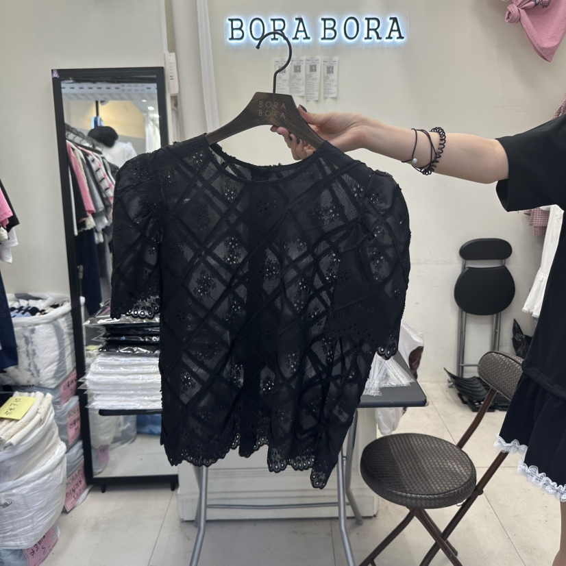 BORA BORA東大門㊣實拍女士新款熱賣休閑25春夏襯衫蕾絲衫BORA BORA襯衫/蕾絲衫圖色2