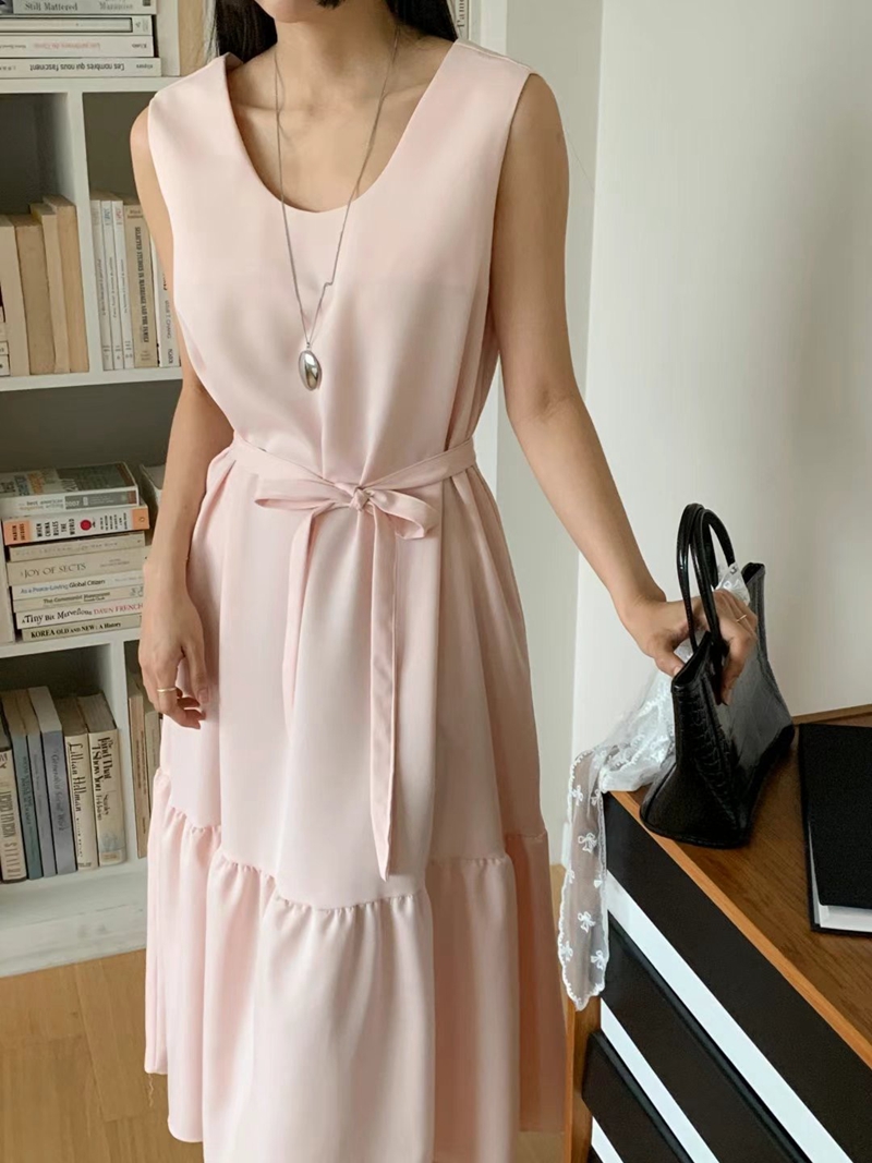 STYLE LOUNGE韓國直郵㊣女士新款25春夏推薦職業連衣裙含腰繩STYLE LOUNGE連衣裙
