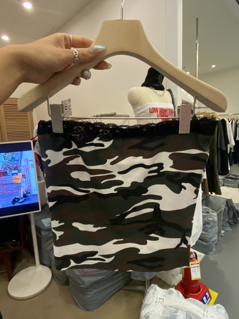 NUT韓國代購㊣女裝新款25春夏時尚真品熱賣休閑吊帶背心迷彩NUT吊帶/背心