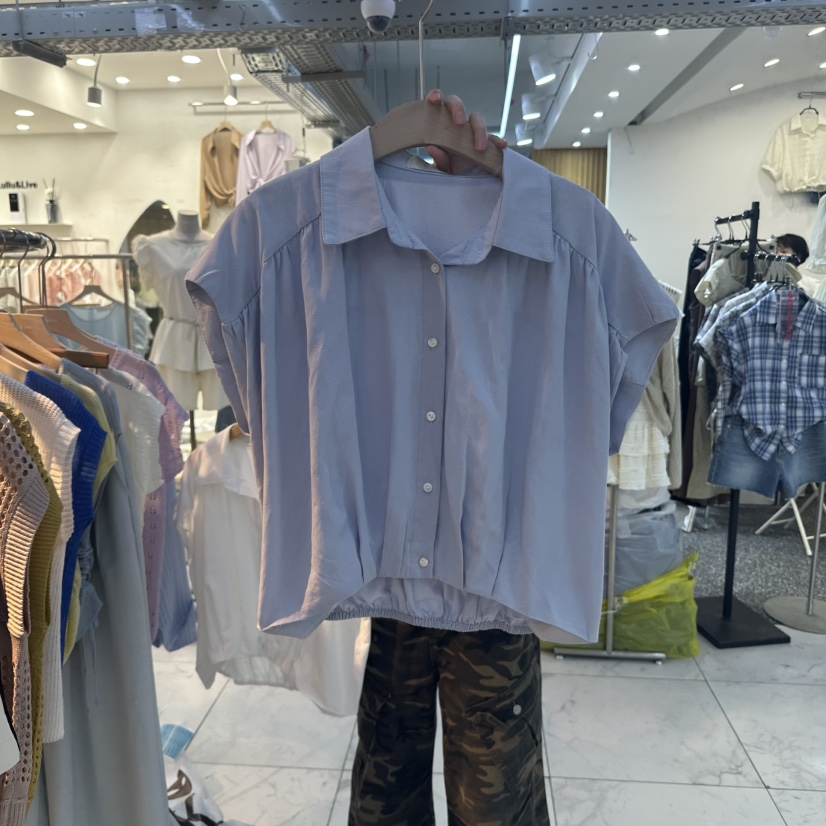 LULULALLA東大門㊣實拍女裝新品25春夏職業熱賣休閑襯衫蕾絲衫LULULALLA襯衫/蕾絲衫圖色2