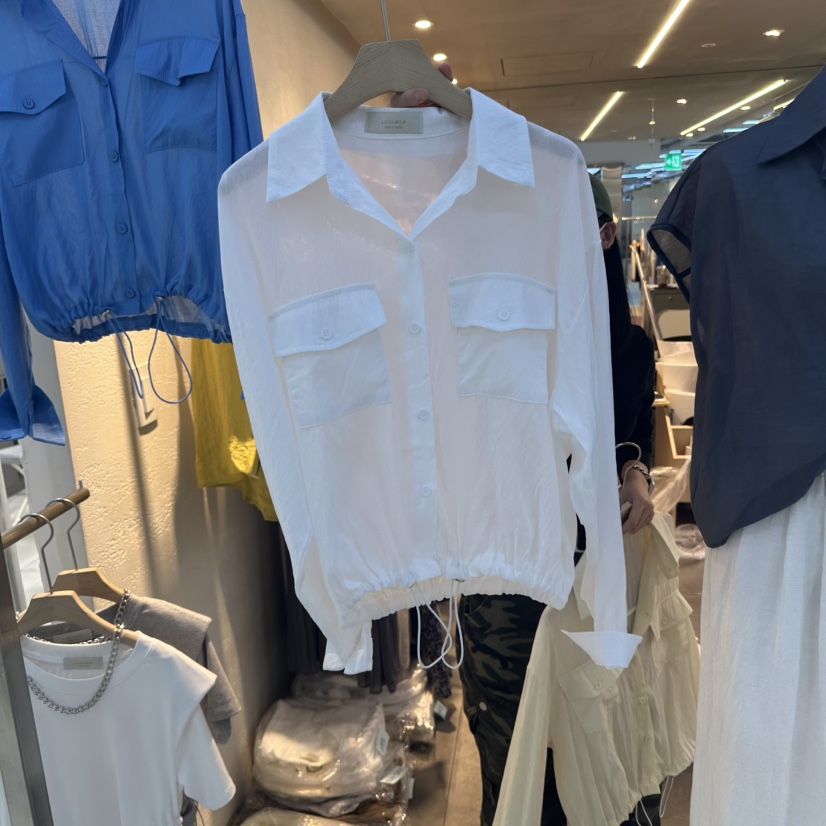 LULULALLA東大門㊣代購女士新品休閑25春夏時尚推薦襯衫蕾絲衫LULULALLA襯衫/蕾絲衫