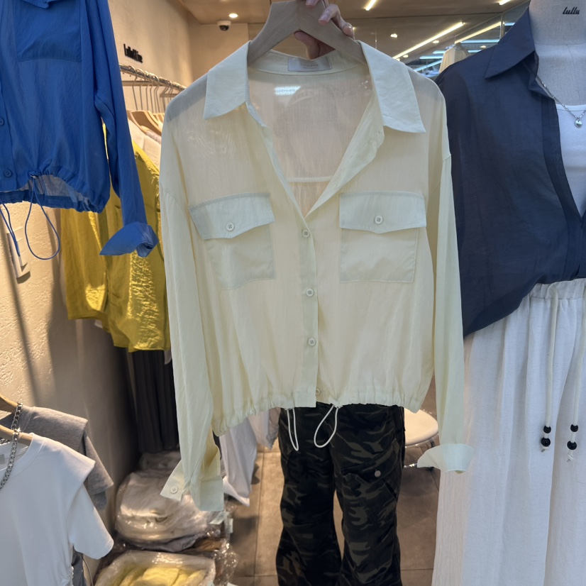 LULULALLA東大門㊣代購女士新品休閑25春夏時尚推薦襯衫蕾絲衫LULULALLA襯衫/蕾絲衫圖色2