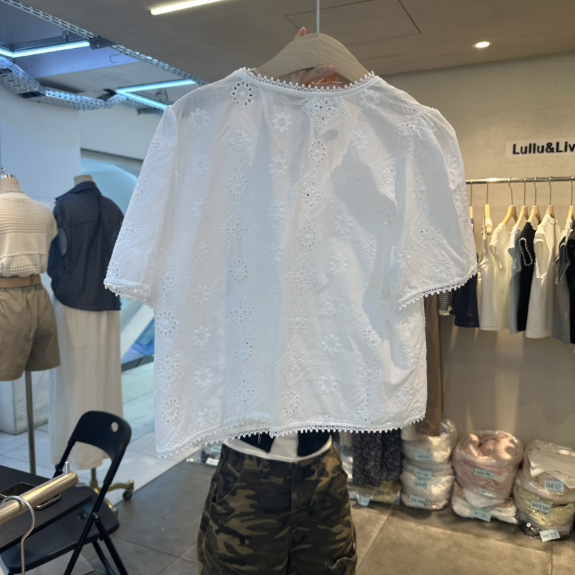 LULULALLA韓國直郵㊣女裝新款職業時尚人氣推薦25春夏襯衫蕾絲衫LULULALLA襯衫/蕾絲衫