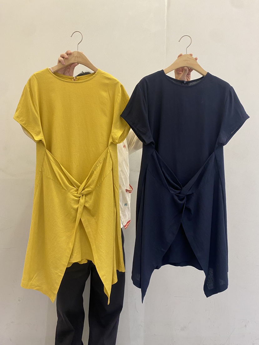 ONDO-P韓國直郵㊣女裝新款真品休閑時尚25春夏人氣連衣裙亞麻ONDO-P連衣裙