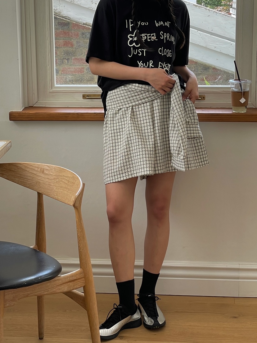 ONDO-P韓國直郵㊣女士新款真品熱賣職業人氣推薦25春夏短褲格紋ONDO-P短褲