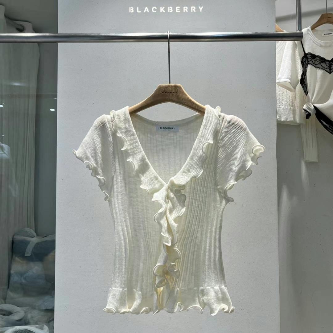 BLACKBERRY韓國直郵㊣女士新款人氣職業熱賣25春夏真品針織衫BLACKBERRY針織衫圖色2