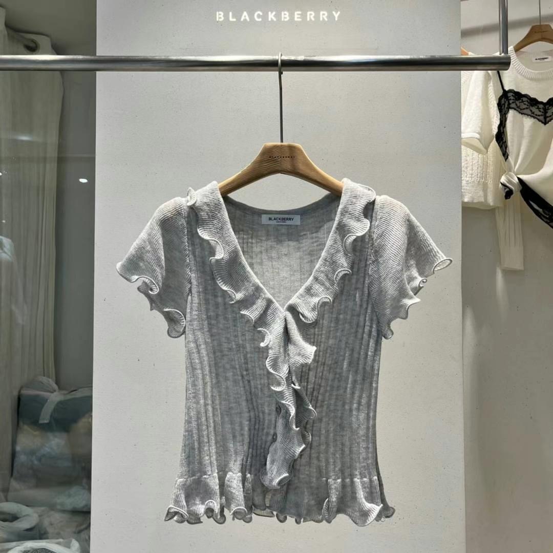 BLACKBERRY韓國直郵㊣女士新款人氣職業熱賣25春夏真品針織衫BLACKBERRY針織衫圖色3