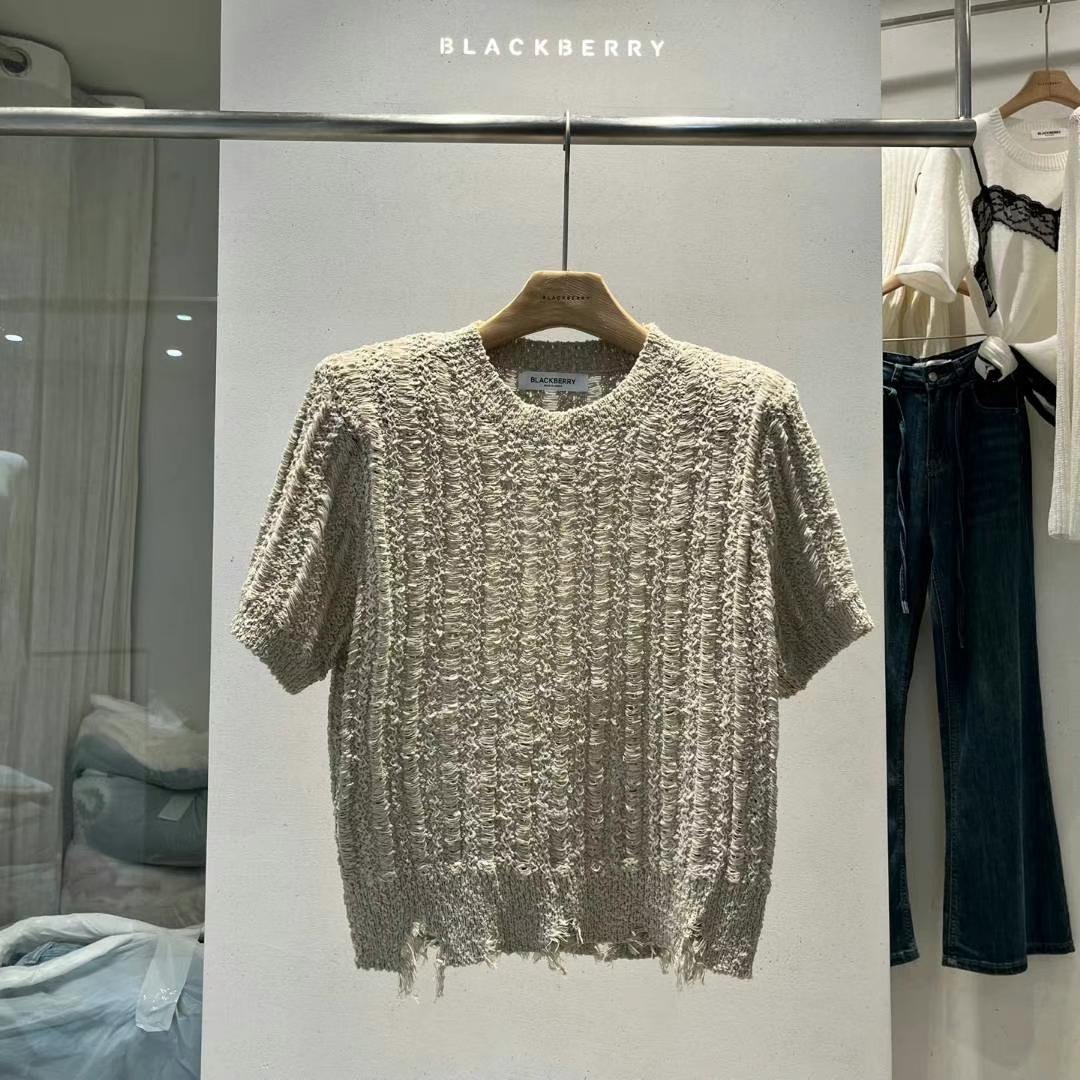 BLACKBERRY韓國直郵㊣女士新品推薦25春夏熱賣時尚針織衫圓領BLACKBERRY針織衫