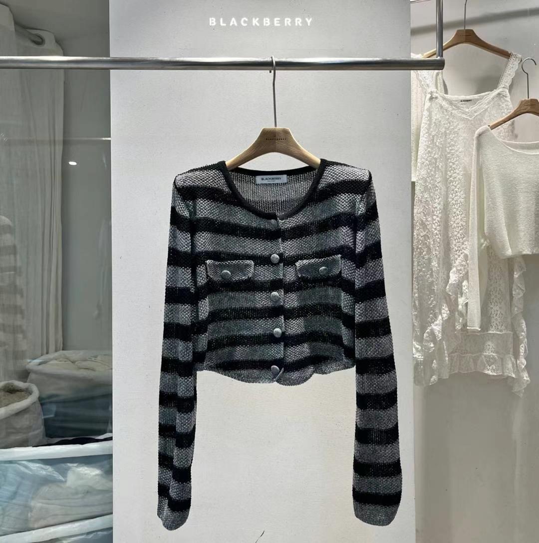 BLACKBERRY東大門㊣直郵女士新品25春夏推薦休閑針織衫口袋BLACKBERRY針織衫圖色4